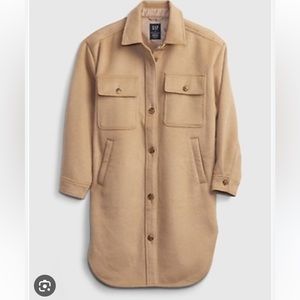 Gap Oversize Wool Shirt Jacket Peacoat